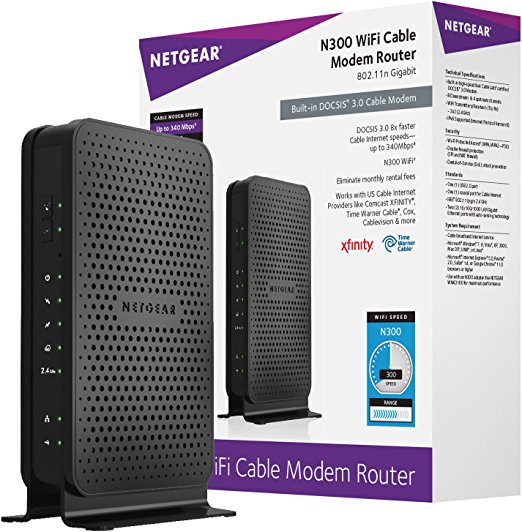 NETGEAR N300 WiFi DOCSIS 3.0 Cable Modem Router